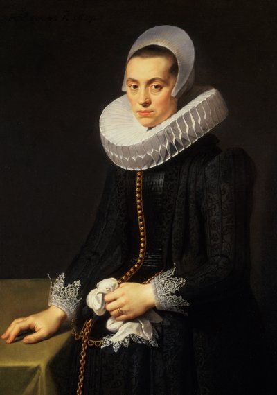 Retrato de una dama con vestido negro de Nicolaes Eliasz